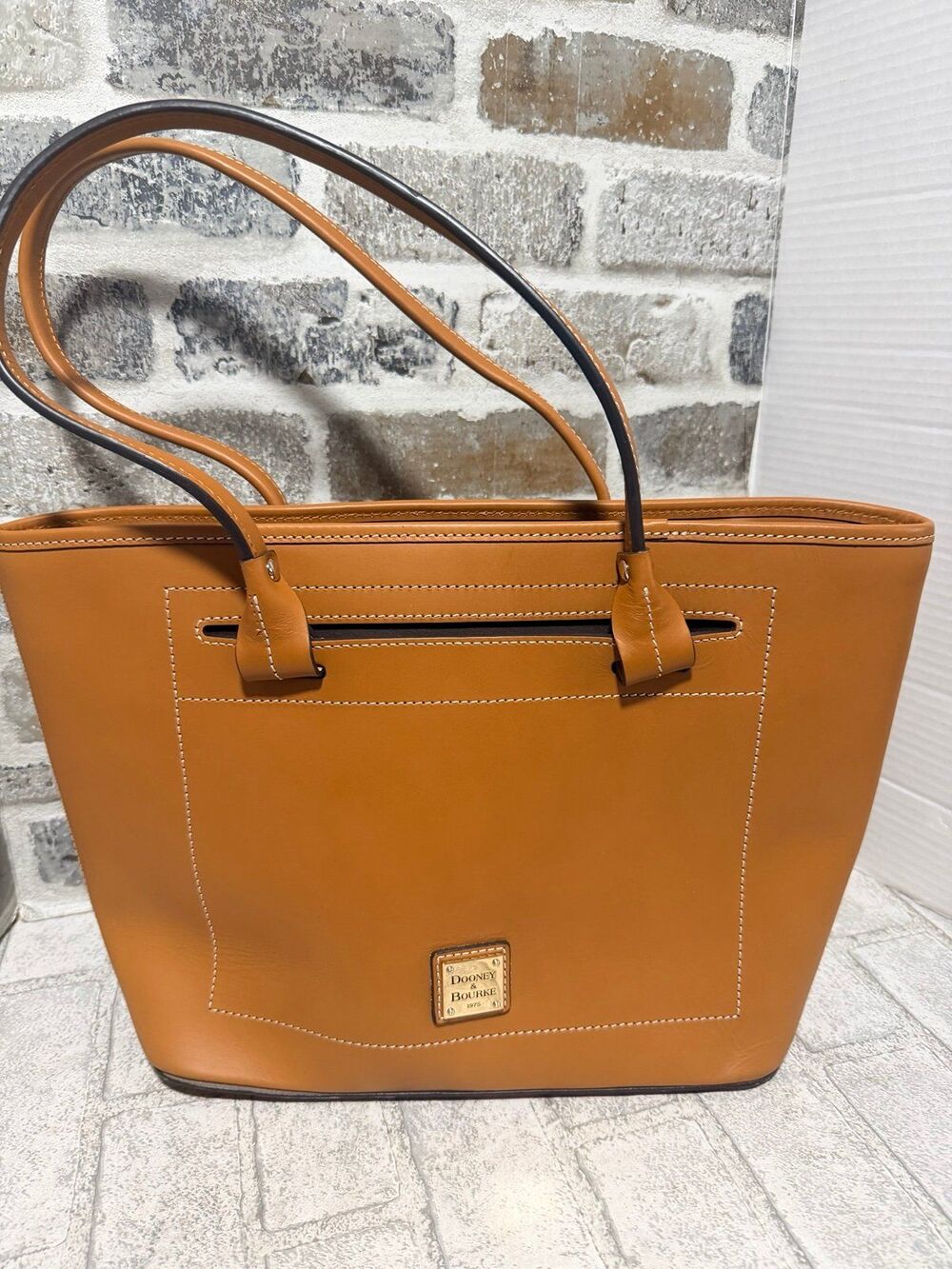 Dooney & Bourke Slip Tote Tan Leather Bag -see description